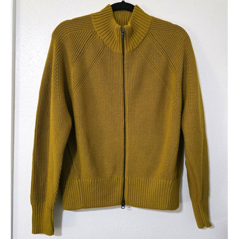 Athleta En Route Full Zip Sweater Thermolite Cardigan Jacket Palo Verde Wool - Picture 2 of 11